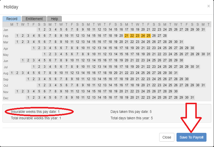 Holiday pay and days off - Payback Payroll Software
