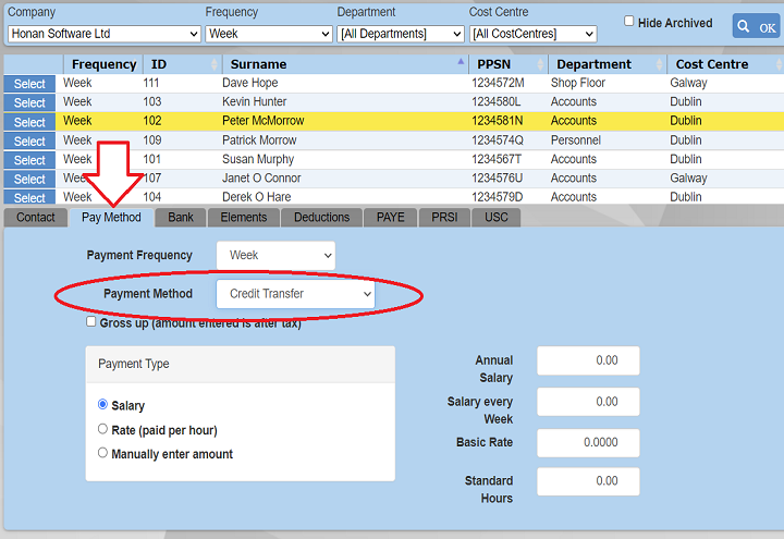 Paypath Report Paying employees using Credit Transfer - Payback Payroll Software